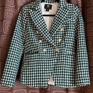 House of Harlow 1960 Houndstooth Blazer with Gold Buttons